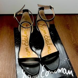 Sam Edelman Patti Black Leather strappy heel